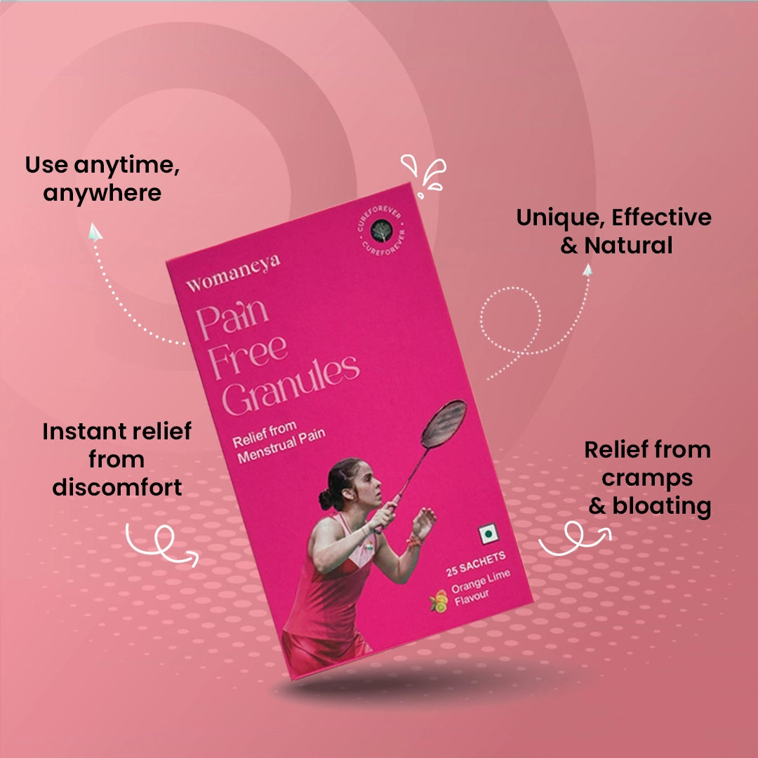 CureForever Womaneya Pain Free Granules | 25 Sachets | Period Cramp Relief | Patented Formula with Natural Ingredients