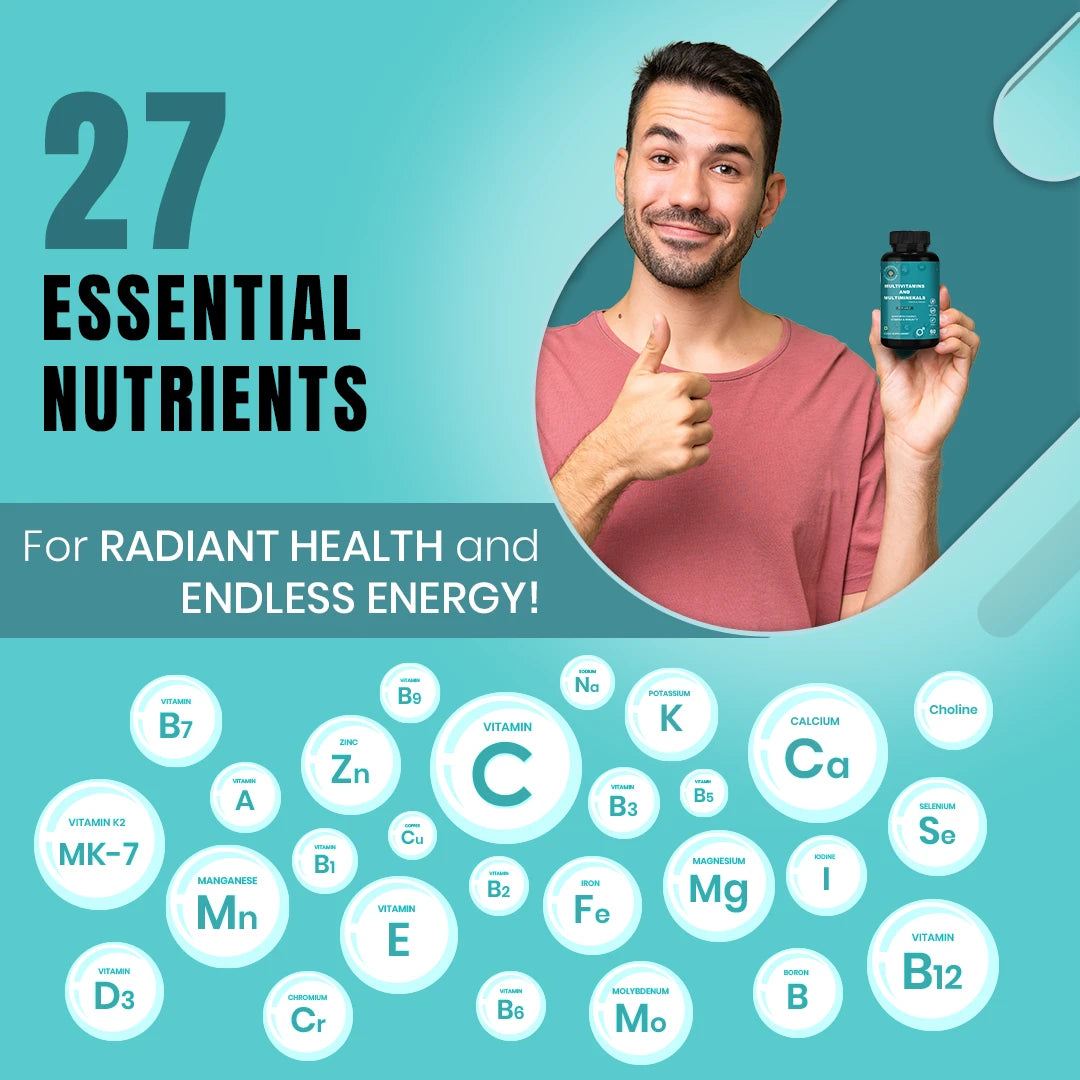 CureForever - Multivitamin, Multi Mineral, and Trace Elements Tablets for Men