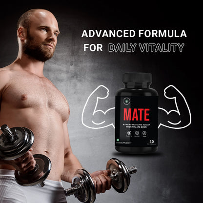 CureForever Mate – Men Power Capsule | 30 Capsules Natural Testosterone Booster for Stamina, Vitality & Performance