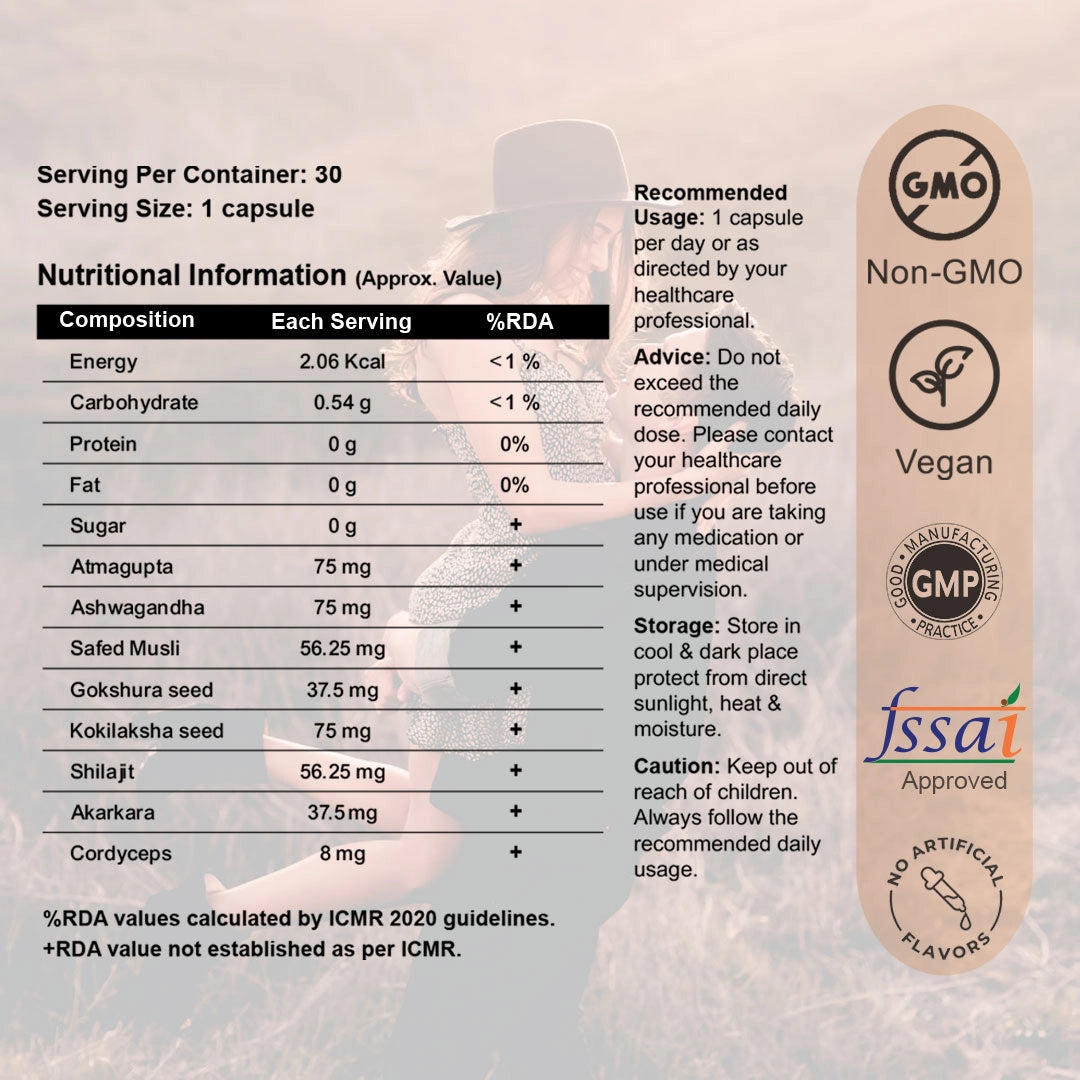 CureForever Mate – Men Power Capsule | 30 Capsules Natural Testosterone Booster for Stamina, Vitality & Performance
