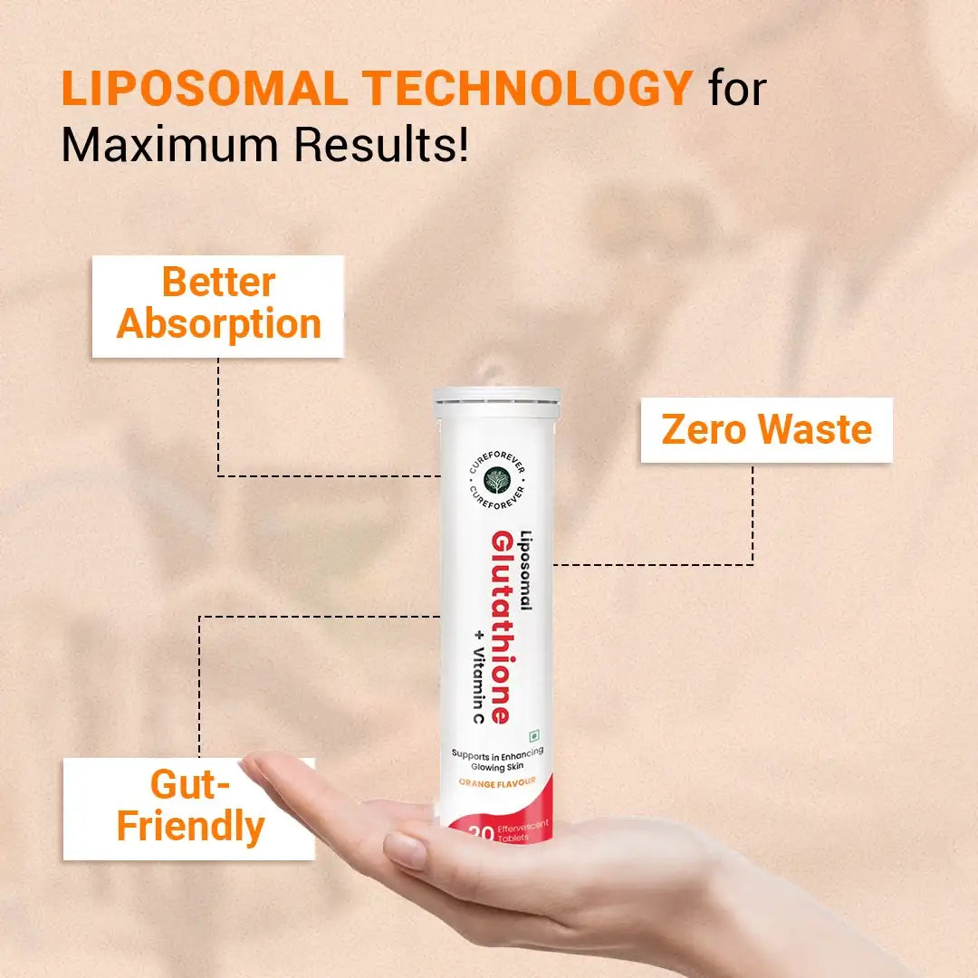 Glutathione Tablets for Glowing Skin | Skin Brightening & Detox   cureforever.in