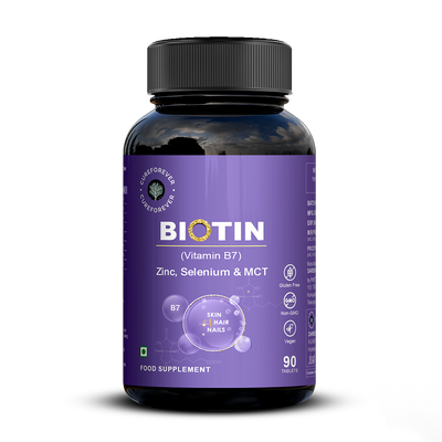 Biotin Tablets with Zinc, Selenium & MCT | For Hair, Skin & Nails