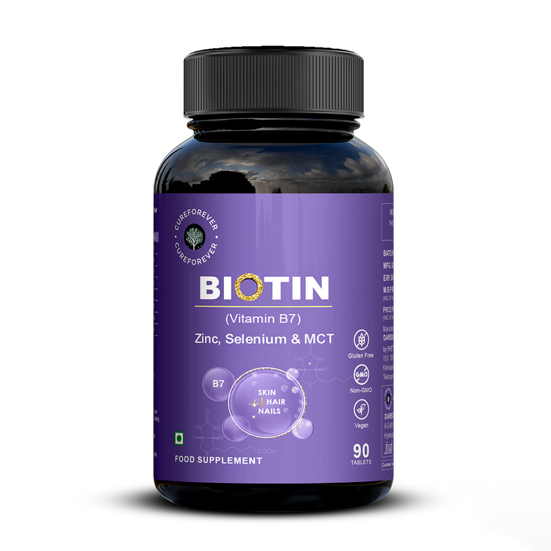Biotin Tablets with Zinc, Selenium & MCT | For Hair, Skin & Nails