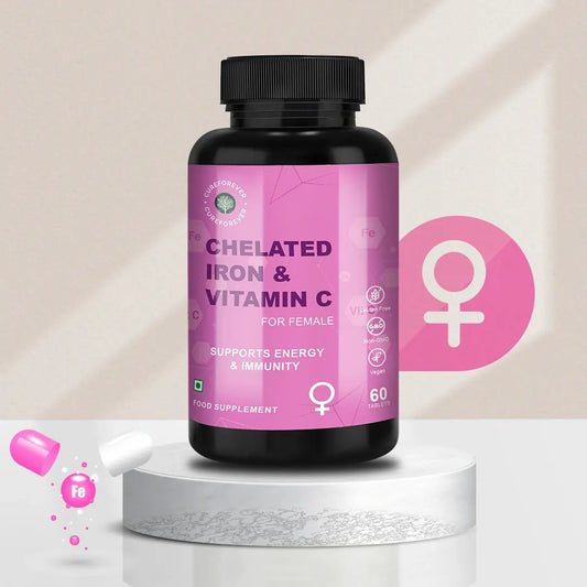 CureForever Chelated Iron & Vitamin C Tablets for Women