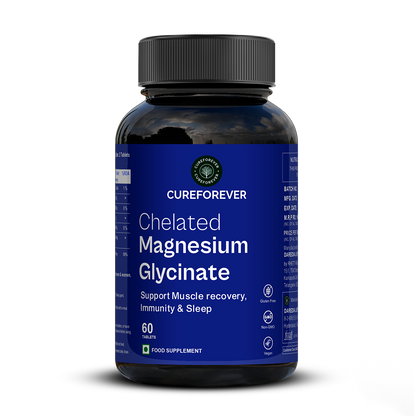 Magnesium Glycinate – For Sleep, Muscle & Wellness | 60 tablets CUREFOREVER