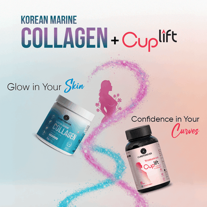 Glow & Lift Combo | Korean Marine Collagen & Cuplift | Youthful, glowing skin + enhanced curves in one smart combo CUREFOREVER