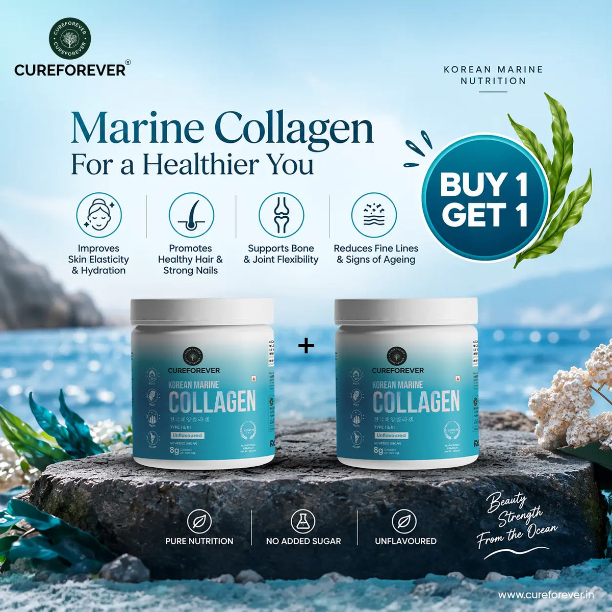 Korean Marine Collagen (Unflavoured) Powder | BUY 1 GET 1