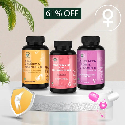 Women's Health
Zinc
Magnesium
Calcium
Multivitamins
Multiminerals
Chelated Iron
Vitamin C