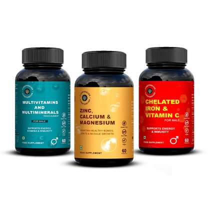 Men’s Health Combo | ZMC, Iron, Multivitamin & Multiminerals CUREFOREVER