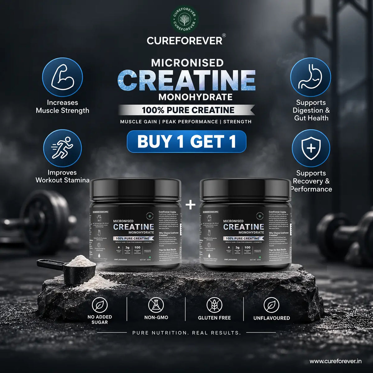 Creatine Monohydrate Powder | BUY 1 GET 1