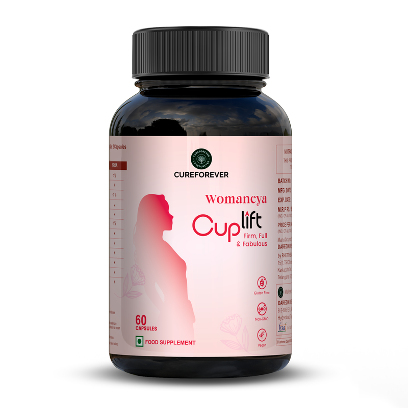 CUREFOREVER Cuplift Capsules | Natural Support for Bust Firmness, Volume & Natural curves | 60 Capsules