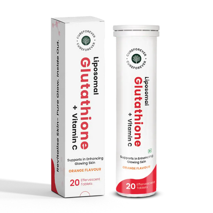 Liposomal Glutathione + Vitamin C | Effervescent Tablets for Skin Glow and Brightening CUREFOREVER