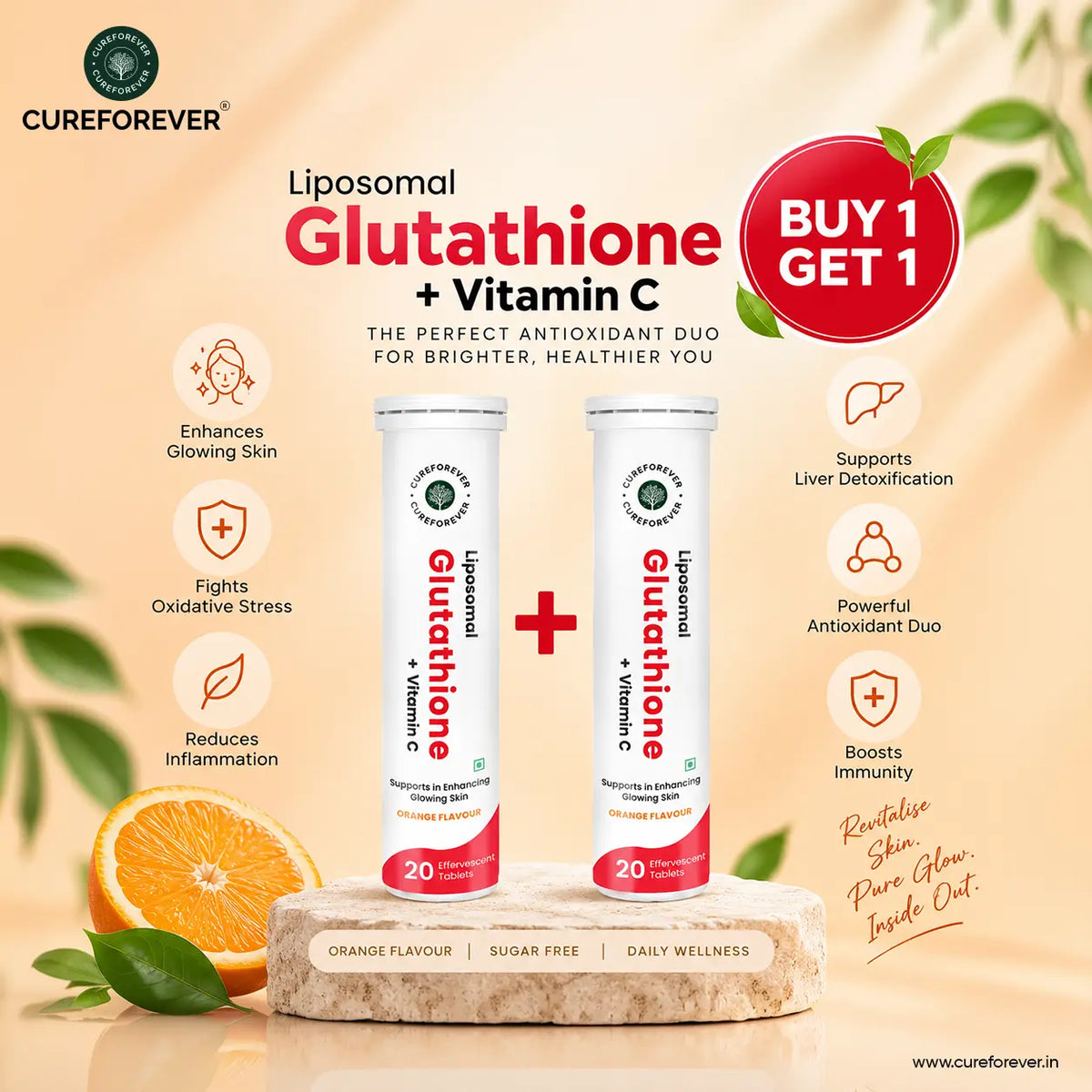Glutathione (Effervescent tablet) | BUY 1 GET 1