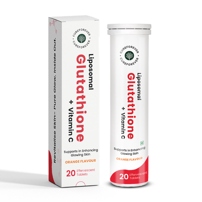 Liposomal Glutathione + Vitamin C | Effervescent Tablets for Skin Glow and Brightening CUREFOREVER