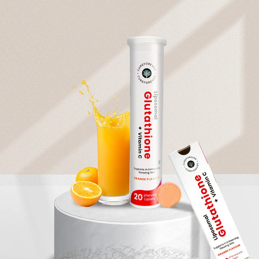 CureForever Glutathione Effervescent Tablets – 20 Tablets for Radiant Skin, Detox & Immunity Boost