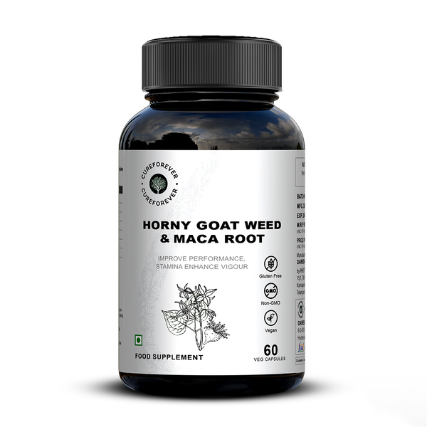 Horny Goat Weed & Maca Root Combo | Enhances Performance, Stamina & Vigour CUREFOREVER
