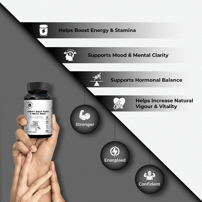 Horny Goat Weed & Maca Root Combo | Enhances Performance, Stamina & Vigour CUREFOREVER