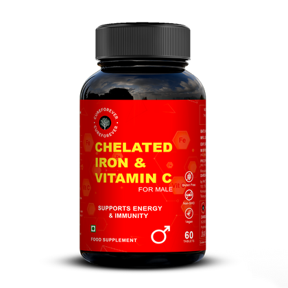 Chelated Iron & Vitamin C Tablets | For Men