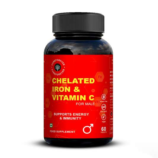 Chelated Iron & Vitamin C Tablets | For Men