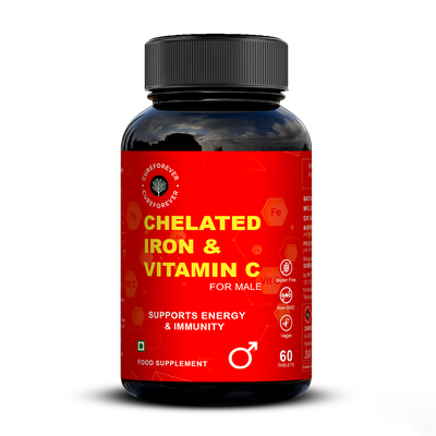 Chelated Iron & Vitamin C Tablets | For Men