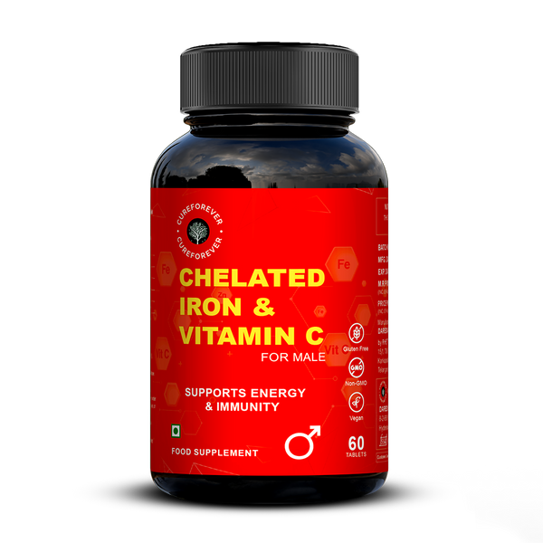 Chelated Iron & Vitamin C Tablets | For Men