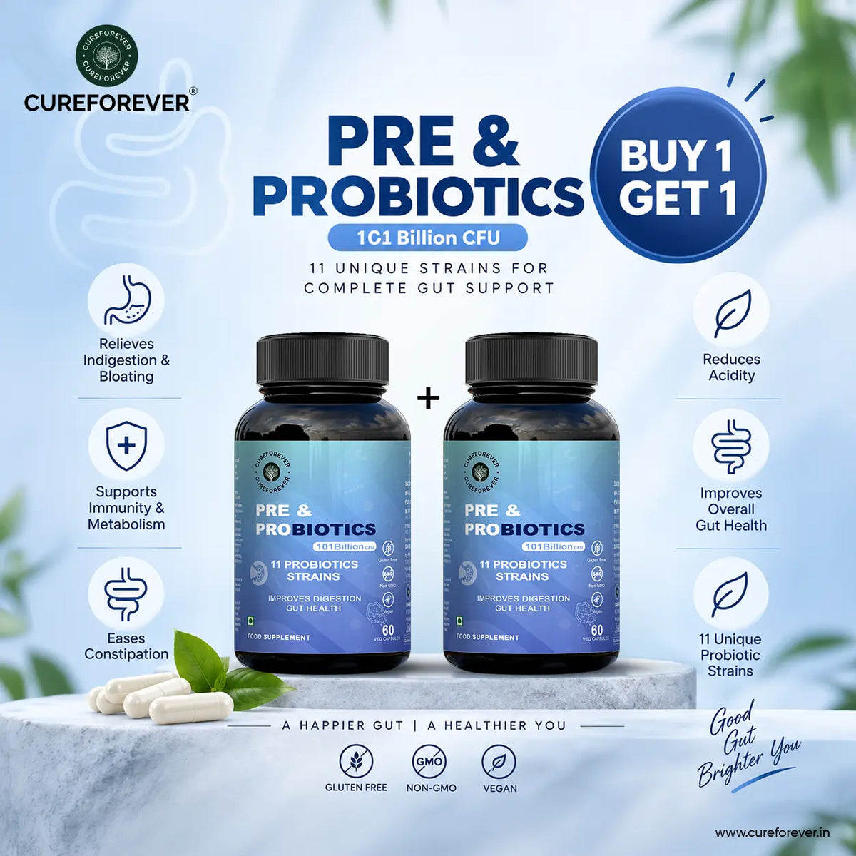 Pre and Probiotics Capsule | BUY 1 GET 1