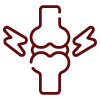 Icon of a bone with arrows on a white background