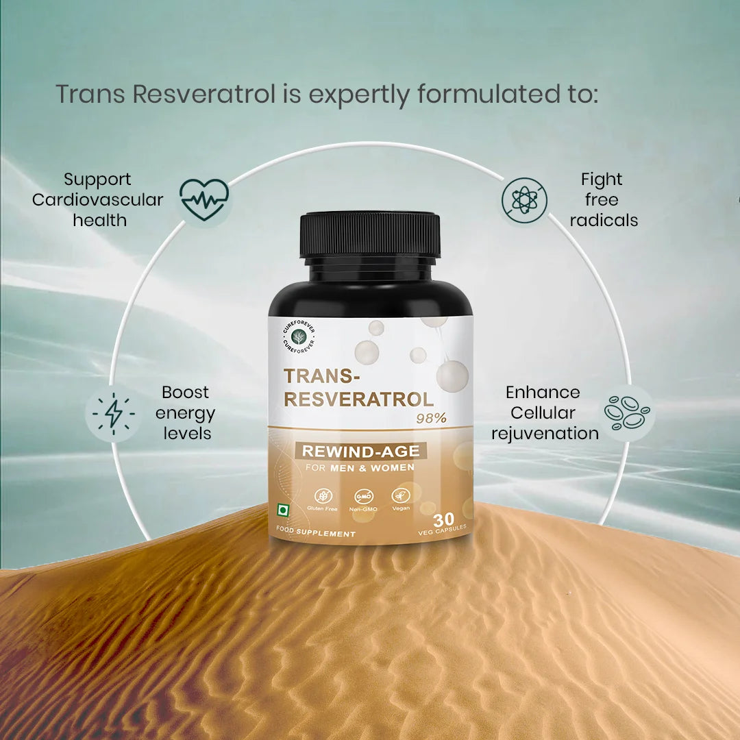 CureForever Trans Resveratrol Capsules – 98% Pure