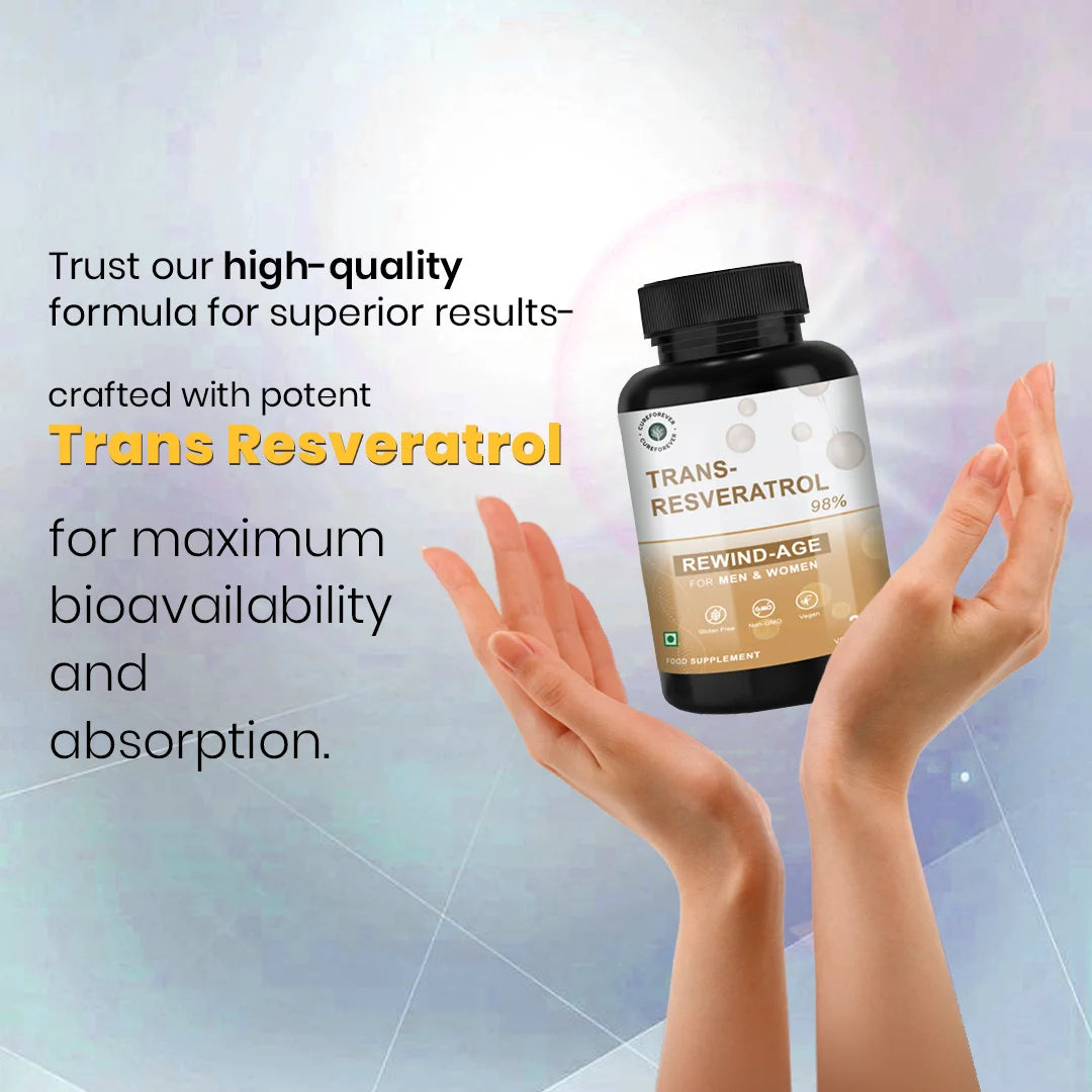 CureForever Trans Resveratrol Capsules – 98% Pure