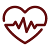 Heart icon with a heartbeat line inside on a white background