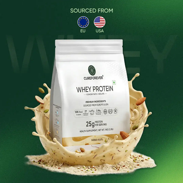 Whey Protein Concentrate + Isolate | India’s Highest Quality Protein | 25g Protein | 10.65g EAA + 4.97g BCAA | PDCAAS Score 1.0 | Mawa Kulfi Flavour | 1kg