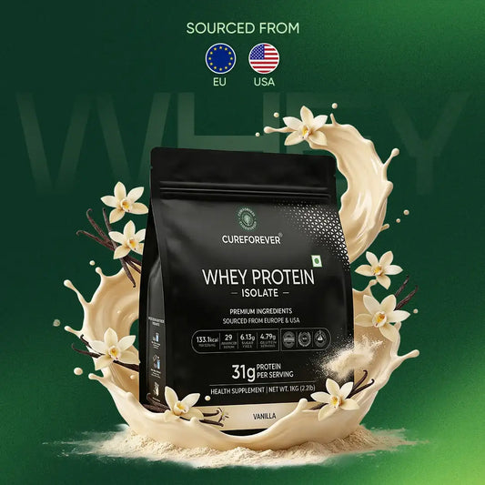 Whey protein isolate package (vanilla) | cureforever.in