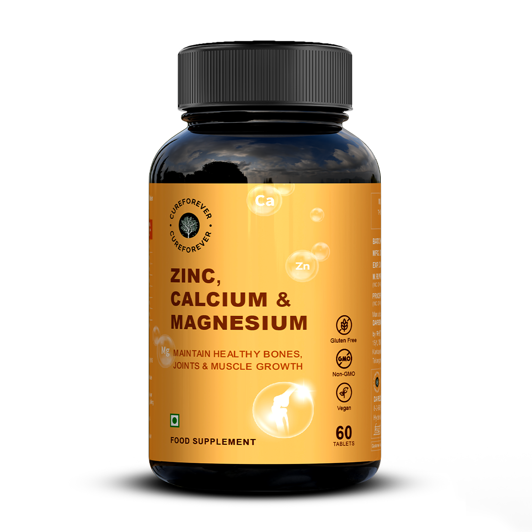 Zinc Calcium and Magnesium Tablets | 60 tablets CUREFOREVER