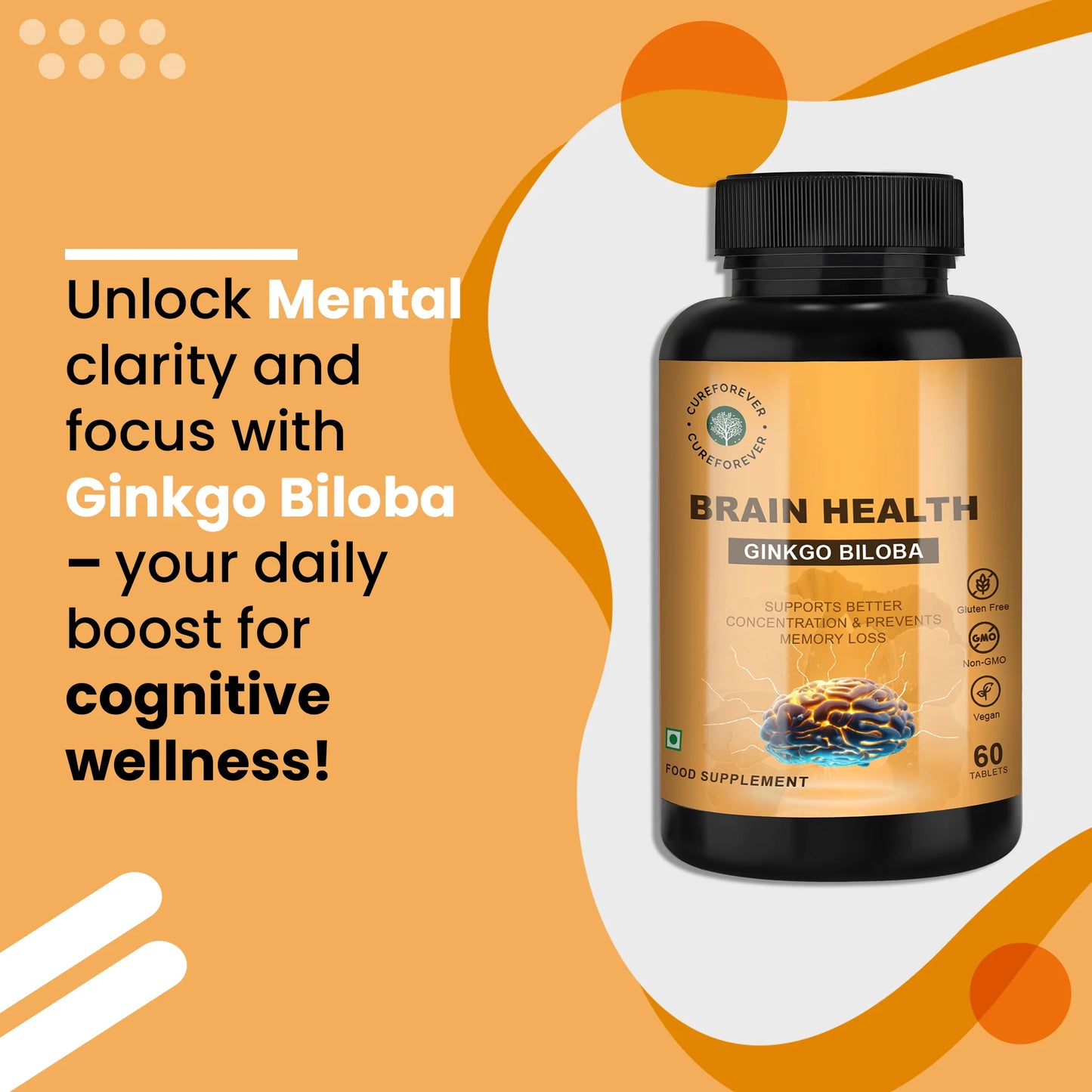 Cureforever Brain health ginkgo biloba tablets
best brain supplements