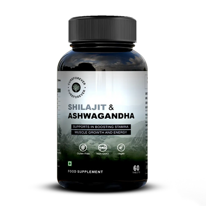 Shilajit & Ashwagandha Tablets | 1000mg/serving CUREFOREVER